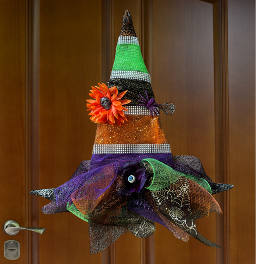 Handmade Witch Hat Halloween Wreath #2