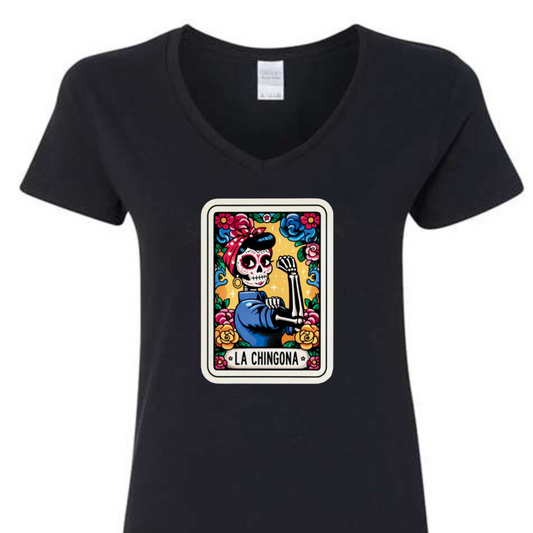 Tarot / Loteria Style T-shirt : La Chingona (v2)