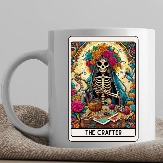 Tarot / Loteria Style Coffee Mug: The Crafter (v1)