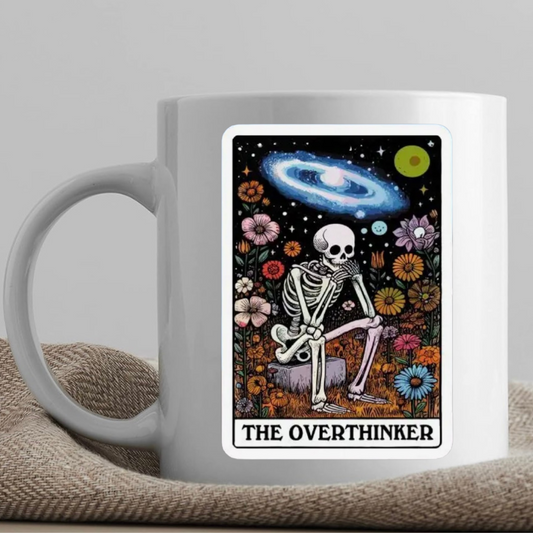 Tarot / Loteria Style Coffee Mug: The Overthinker